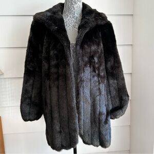 Jordache Black Faux Fur Trench Coat
